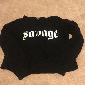 Black cropped long sleeve